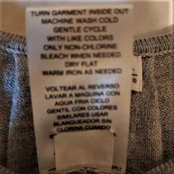 Joseph A. Dark Gray Light Gray Stripe Short Sleeve Scoop Neck Top Size S NWOT - Picture 6 of 6